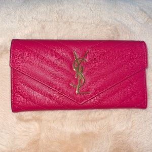 Saint Laurent hot pink wallet